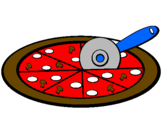 Disegno Pizza pitturato su rosy