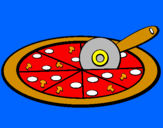 Disegno Pizza pitturato su Miryam Somelli