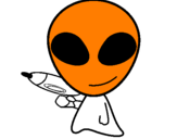 Disegno Alieno II pitturato su jose   andres   santillan