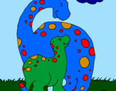 Disegno Dinosauri pitturato su anónimo