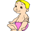 Disegno Bebè II pitturato su neonata femmina