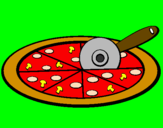 Disegno Pizza pitturato su lorenzo