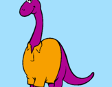 Disegno Diplodocus con la camicia pitturato su Dino