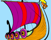Disegno Barca vikinga pitturato su Tommaso vichingo