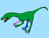 Disegno Velociraptor II pitturato su velocip