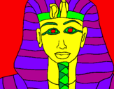 Disegno Tutankamon pitturato su franz