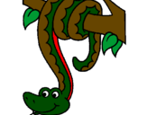 Disegno Serpente avvinghiata ad un albero  pitturato su NEIDIRI DI AVATAR