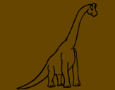 Disegno Branchiosauro  pitturato su GIOVANNI