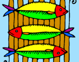 Disegno Pesce pitturato su GABRI