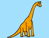 Disegno Branchiosauro  pitturato su luca