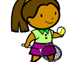 Disegno Ragazza che gioca a tennis  pitturato su ale