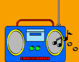 Disegno Radio cassette 2 pitturato su auri