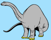 Disegno Branchiosauro II pitturato su rossella