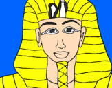 Disegno Tutankamon pitturato su gaia pisciella
