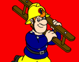 Disegno Pompiere  pitturato su chicca28