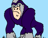 Disegno Gorilla pitturato su pietro