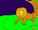Disegno Il re leone pitturato su Gaia