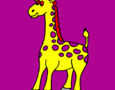 Disegno Giraffa pitturato su flor