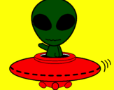 Disegno Alieno pitturato su antony