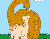 Disegno Dinosauri pitturato su babi