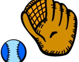 Disegno Guanto da baseball e pallina pitturato su vincenzo