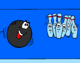 Disegno Boccia da bowling  pitturato su mitico!!!straik