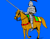 Disegno Cavallerizzo a cavallo  pitturato su ANDREA