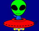 Disegno Alieno pitturato su raimondo