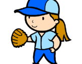 Disegno Giocatrice di baseball  pitturato su fj