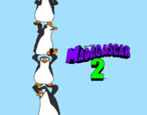 Disegno Madagascar 2 Pinguino pitturato su chiara  c2