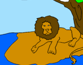 Disegno Il re leone pitturato su rene