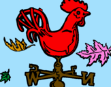 Disegno Banderuole e gallo  pitturato su Laura