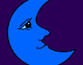 Disegno Luna  pitturato su stellina