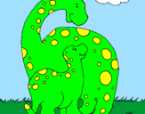 Disegno Dinosauri pitturato su Tommaso