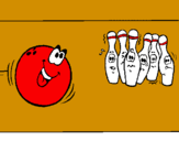 Disegno Boccia da bowling  pitturato su francesco