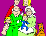 Disegno Famiglia pitturato su aurora