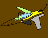 Disegno Jet  pitturato su lorenzo