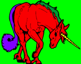 Disegno Unicorno brado  pitturato su ANDREA2005