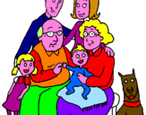 Disegno Famiglia pitturato su giulia