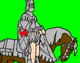 Disegno Cavaliere a cavallo pitturato su thomas