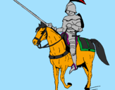 Disegno Cavallerizzo a cavallo  pitturato su Umberto