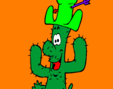 Disegno Cactus con il cappello  pitturato su dodi