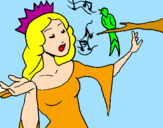 Disegno Principessa che canta pitturato su sommese loriana