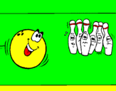 Disegno Boccia da bowling  pitturato su francy