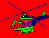 Disegno Elicottero   pitturato su savasco