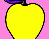Disegno mela  pitturato su Laura