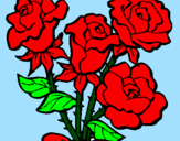 Disegno Mazzo di rose  pitturato su niniiiiiiii