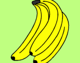 Disegno Banane  pitturato su martina