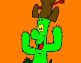 Disegno Cactus con il cappello  pitturato su max