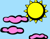 Disegno Sole con nuvole 2 pitturato su rosalba casale